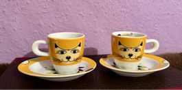 Joyeux duo de tasses à expresso « chat »